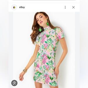 NWT Lilly Pulitzer Hallie Short Sleeve Dress XL Multo Amore  spritzer
